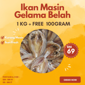 (1Kg + FREE 100gram ) - IKAN MASIN GELAMA BELAH
